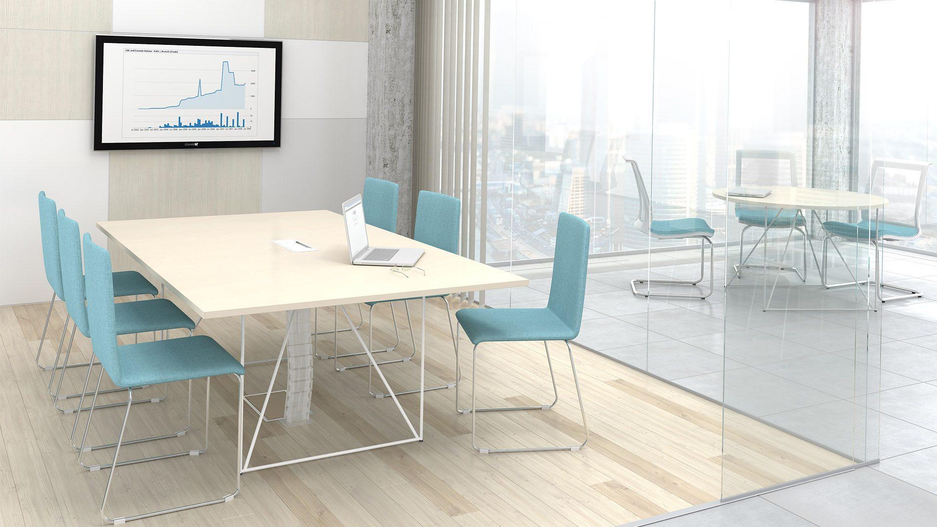 Konferenču galds AIR (8 vietas), RR - valriekstu krāsas finieris, A - Melns